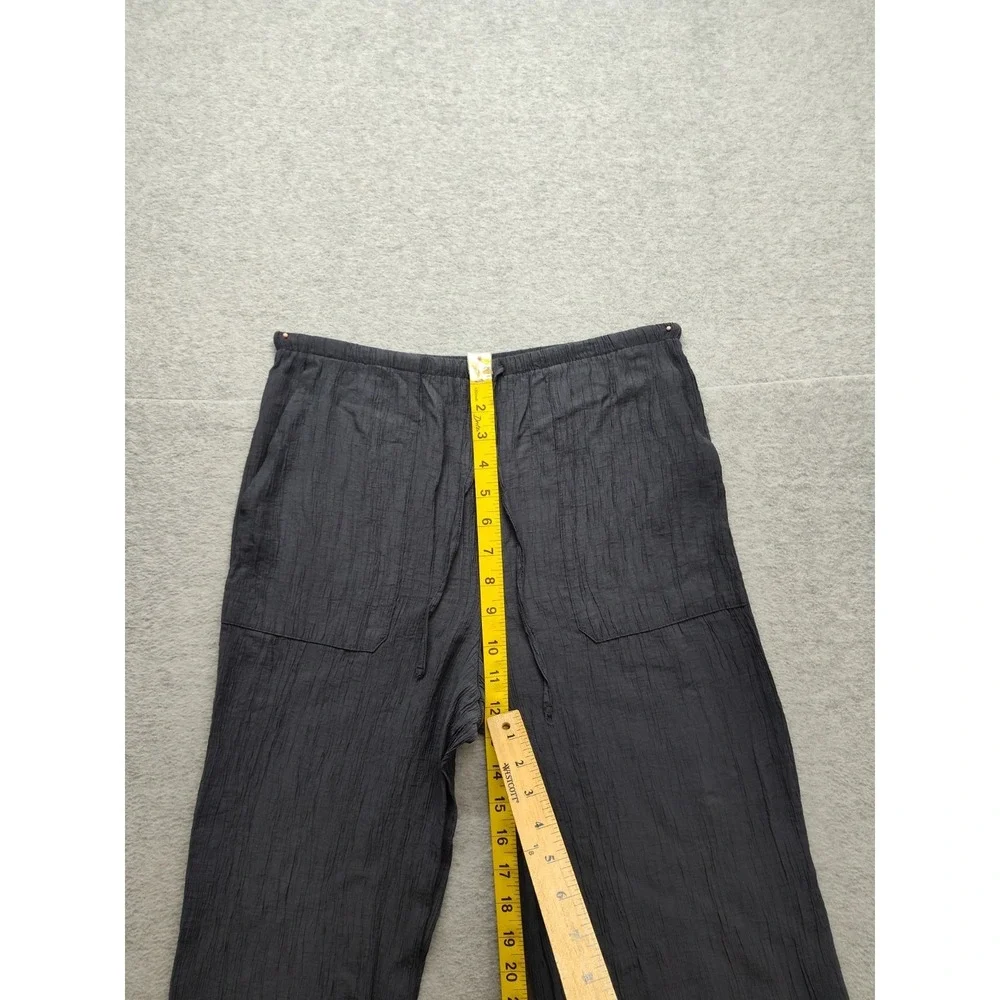 Zara Women Pants XS Dark Blue Drawstring Waist Pockets High Rise Comfort Casual